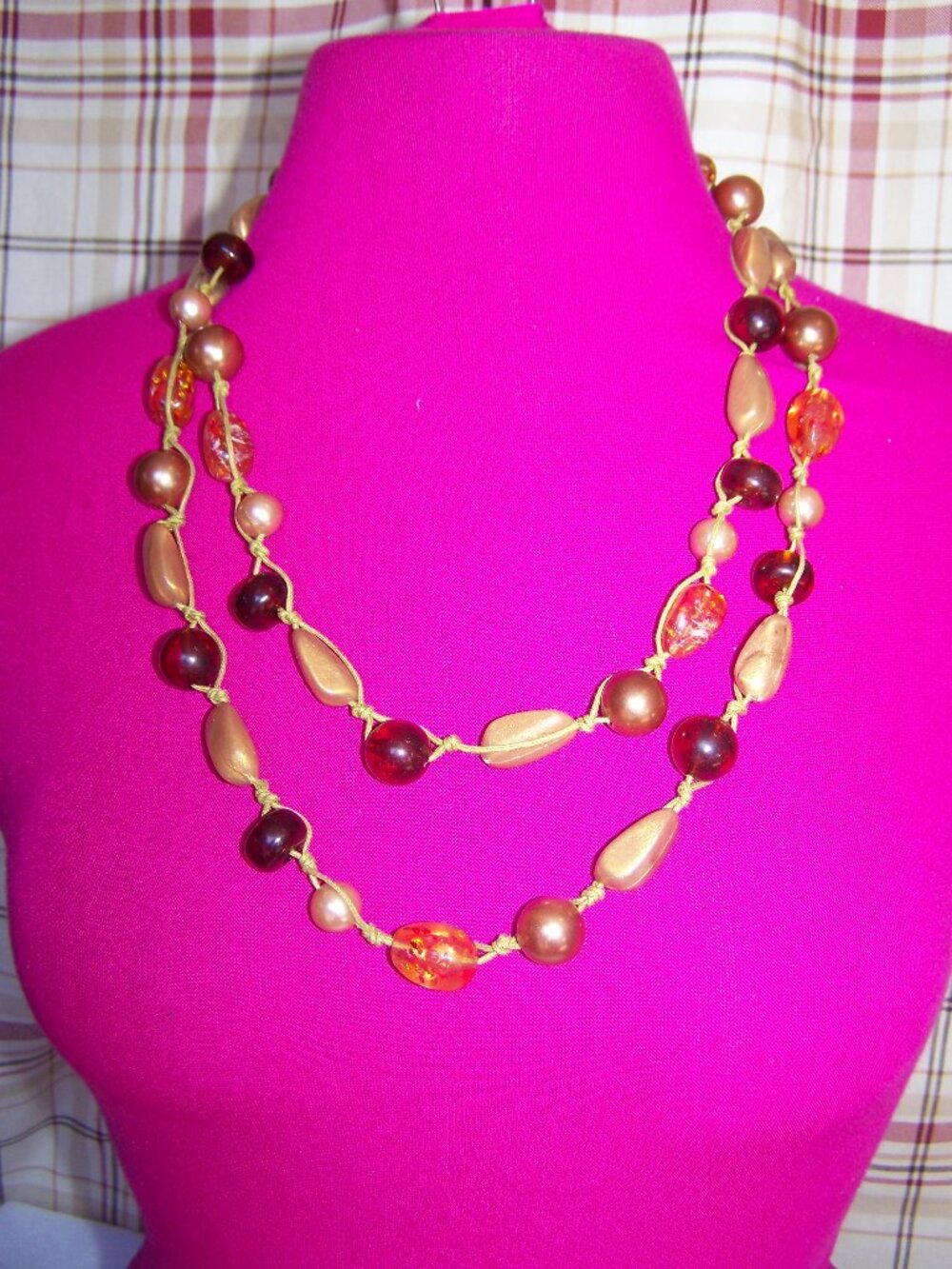Brown & Gold Beaded Necklace